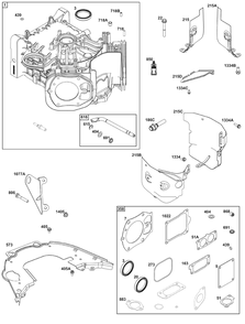 Cylinder Group Diagram and Parts List for 613777-2215-J1 400000 - 699999 Briggs and Stratton Engine